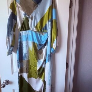 ZARA Abstract Print Long Sleeve Dress